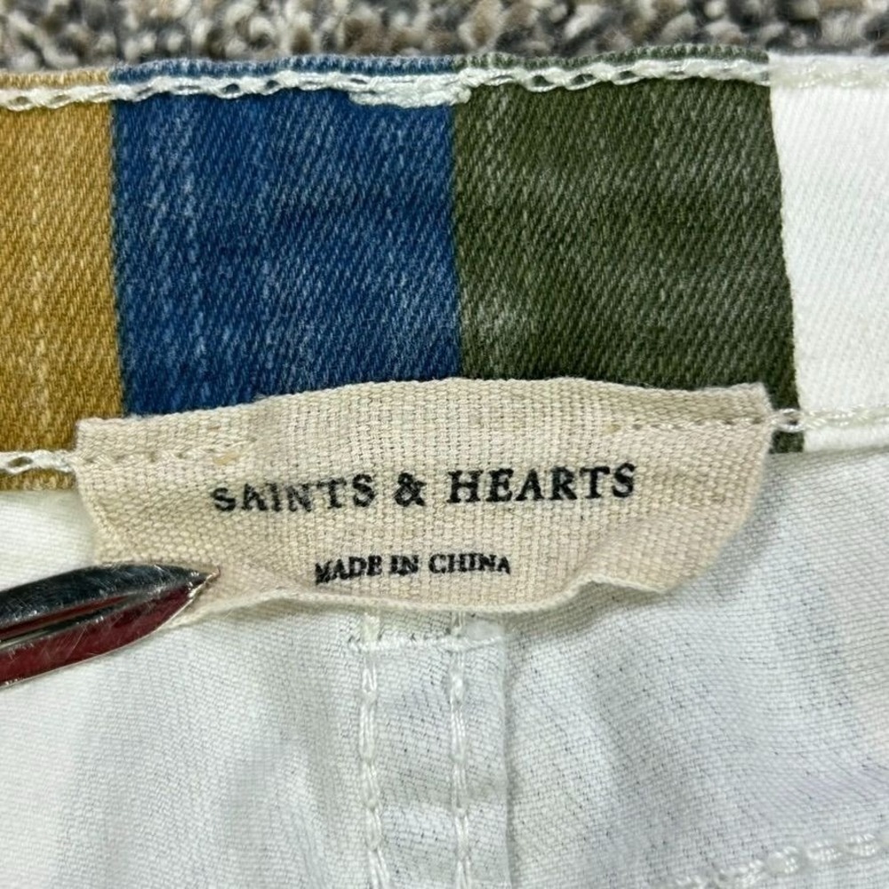 Saints & Hearts Retro High Waisted Ultra Flare Bottom Striped Pants Womens Large - Picture 4 of 11
